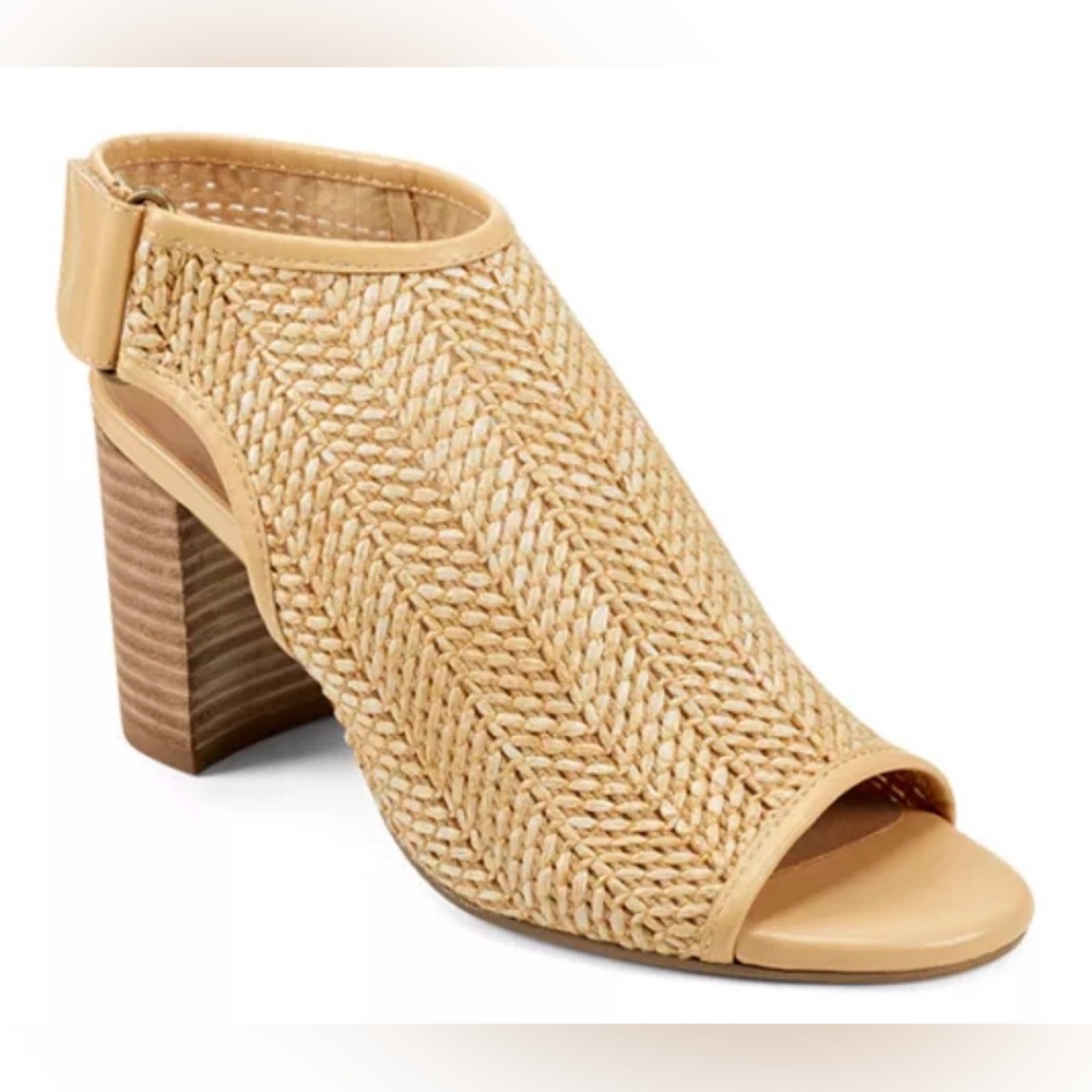 Aerosoles high impact block heel pumps Woven Memory Foam Open Toe Hook Loop 11 M
